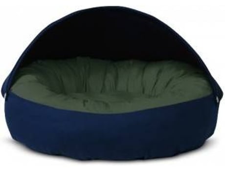 Cama Redonda para Perros y Gatos GAUTY Tela de sarga (Verde y Azul Oscuro - 57 cm)