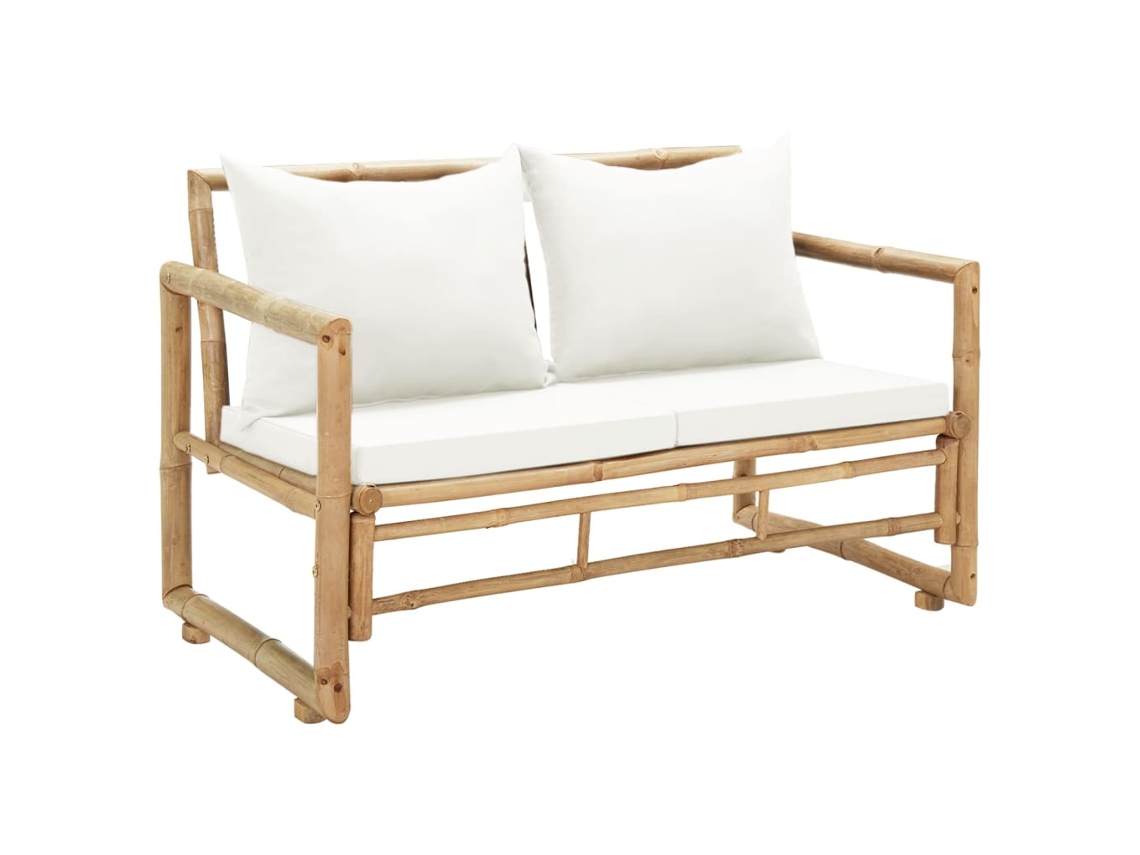 Sofá LOVELY HOME Relax de Jardín de 2 Plazas con Cojines de Bambú (115 x 65 x 72 cm)