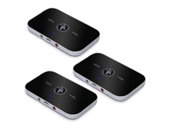 Kit Com 3 Adaptadores De Áudio Bluetooth - Transmissor E Receptor Bluetooth 4.1, Adaptador De Áudio Sem Fio 2 Em 1 De 3,5 Mm Para Carro E Tv