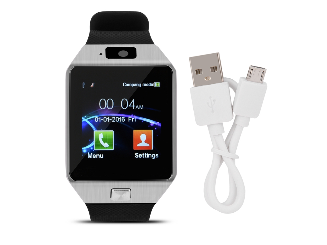 Reloj Inteligente Con Ranuras Para Tarjetas Sim Y Tf, Bluetooth, Para Iphone Y Android, Color Plata Y Negro