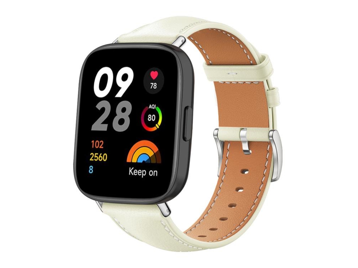Correa para Redmi Watch 3 - Piel negra - Cabeza plana (20 mm)