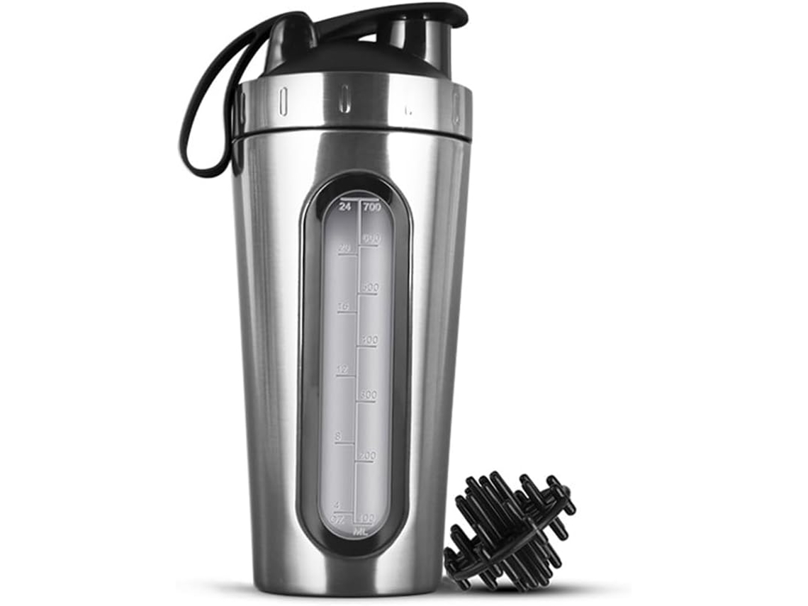 Botellas Mezcladoras Para Mezclas De Proteínas. La Botella De Proteína De Acero Inoxidable No Deja Ninguna Superficie Pegajosa.