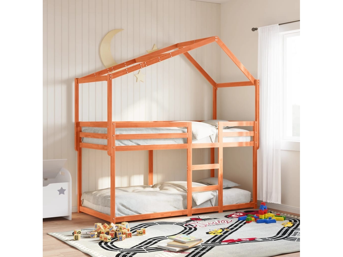 Techo De Cama Infantil Madera Maciza Pino Marrón 60x99x139,5 Cm