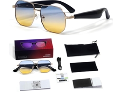 Gafas inteligentes Chrui Gy300, traducción por IA para viajes y negocios, con reproducción de música (azul dorado)
