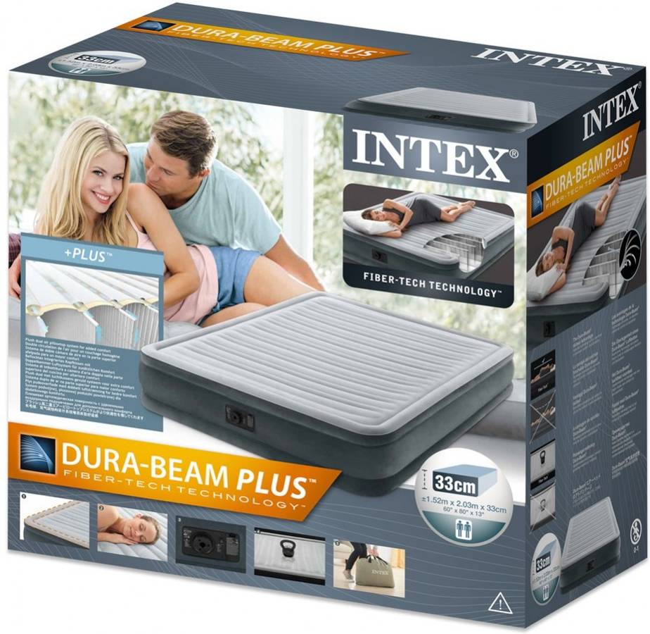 Colchón Hinchable INTEX 67770 Gris (152x203x33cm)