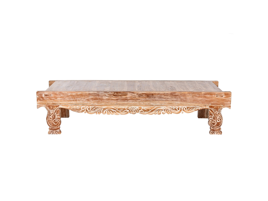 Mesa Centro Teca Reciclada Decape Blanco 200x70x45cm