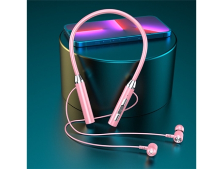 Auriculares Bluetooth Inalámbrico 5.2 Banda para el cuello Estéreo universal con cancelación de ruido con micrófono Rosa