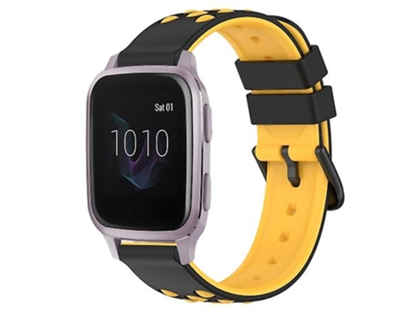 Correa Smartwatch Para Garmin Venu Sq 20Mm Negro-Amarillo VENISYMLIS