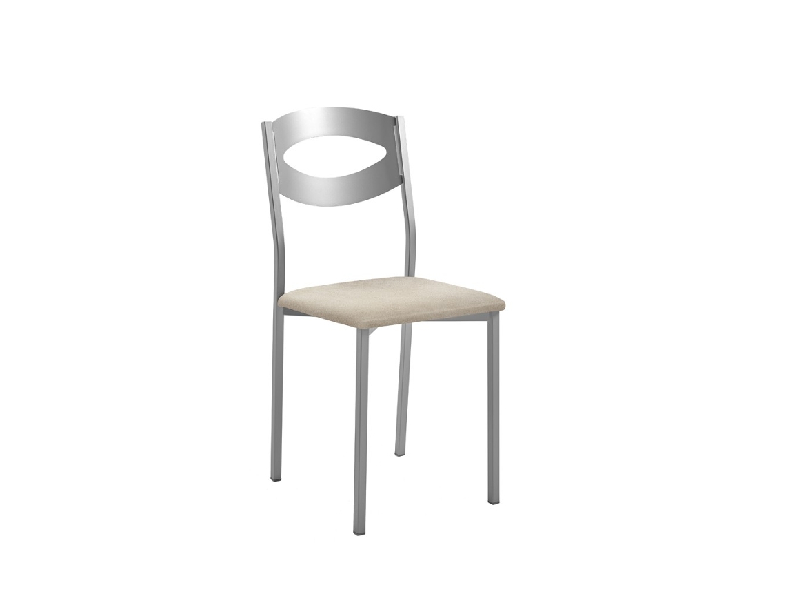 Cadeira de Cozinha Olga em Alumínio 38x86x47cm Domus Fumaça FANMUEBLES
