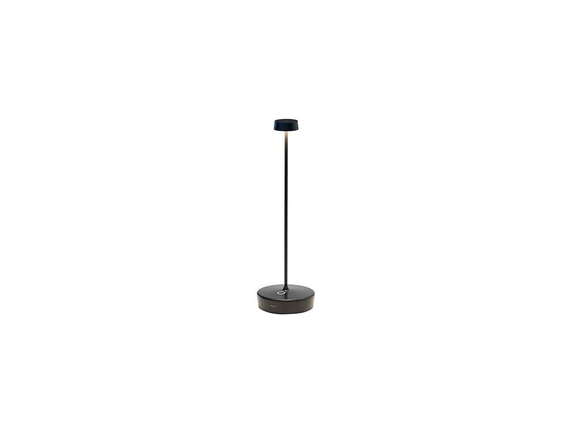 Lámpara de mesa LED recargable y regulable Zafferano Swap Pro, negra, 2200-2700k, 3000k, 9 horas de máxima potencia.