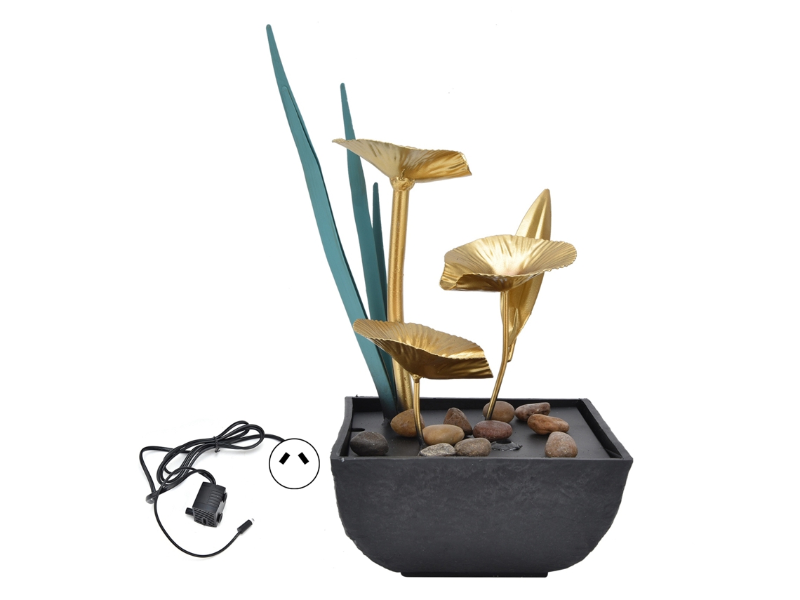 Fuente De Mesa Lotus Con Luz Led Amarilla, Estilo Feng Shui Decorativo Para El Hogar, Ac220-240v, Enchufe Australiano.