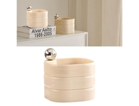 Estante de presentación de joyería, joyero giratorio, caja de plástico antioxidante multicapa, bandeja para muebles, crema blanca transparente HURR...