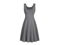 2026-vestido De Verano Para Mujer Sexy Sin Mangas Cuello Cuadrado Liso De Tela De Algodón Y Poliéster Estilo Casual