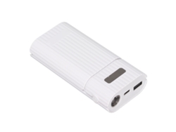 Cargador Rápido Portátil 2 En 1 Para Baterías 21700/18650 (para Armar Uno Mismo) Con Estuche Blanco.