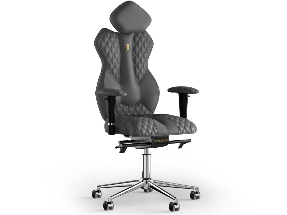 Silla de Oficina KULIK Royal Stitching PU Cuero (Cinzento -130x50x50cm)