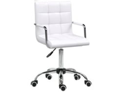 VPMKP - Silla de oficina retro Homcom altura ajustable 52,5x54x99 blanca