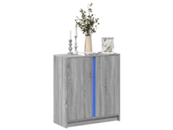 Aparador Con Led Madera De Ingeniería Gris Sonoma 77x34x85 Cm