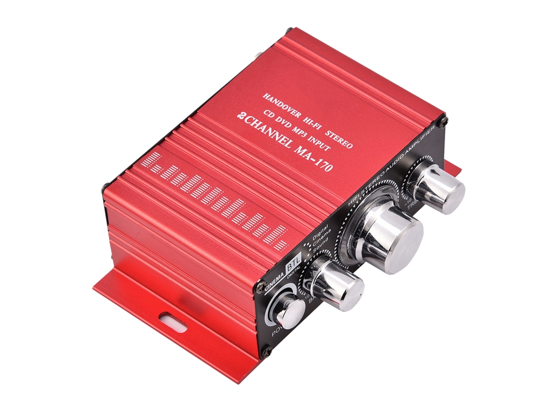 Amplificador De Audio Estéreo Hifi De 2 Canales, 20w+20w, 12v Para Coche Y Hogar Con Control De Graves Y Agudos.
