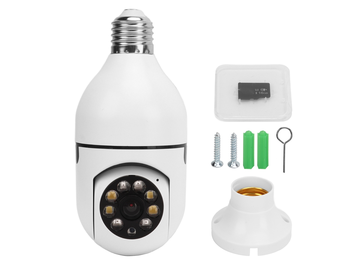 Cámara Bombilla E27 1080p Rotación 360° Wifi Audio Bidireccional Visión Nocturna App Monitoreo Hogar 110‑220v