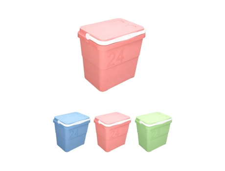 Nevera Portátil Rígida Retro 24L– Nevera Térmica Com Asa para el Camping, Jardín e Barbacoa Rosa 24 L
