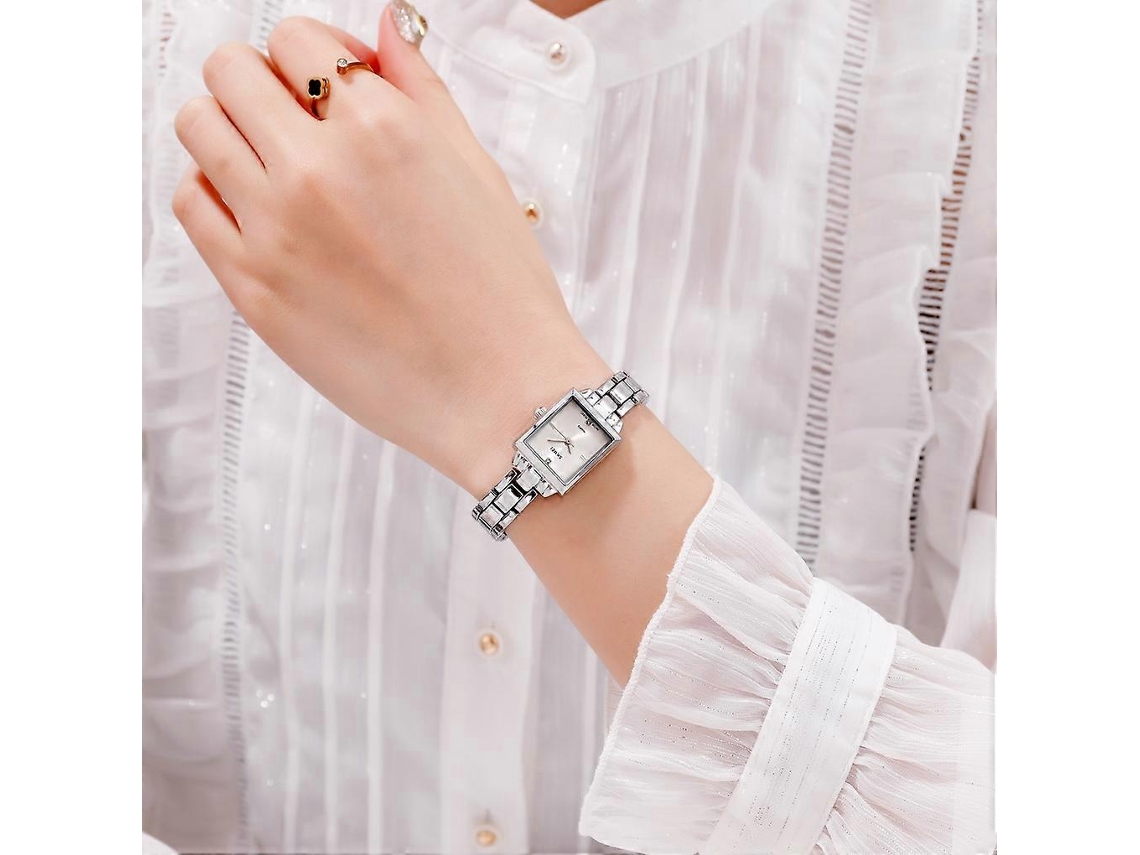 Reloj de pulsera Skmei 1407 Business Fashion Diamond para mujer, delicado y elegante, cuadrado, de aleación de zinc, de cuarzo Hengrongshen