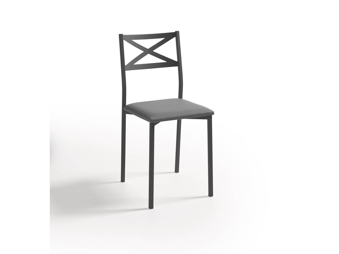 Cadeira de Cozinha Preta Bilbao 38x86x47cm Aço Michigan FANMUEBLES