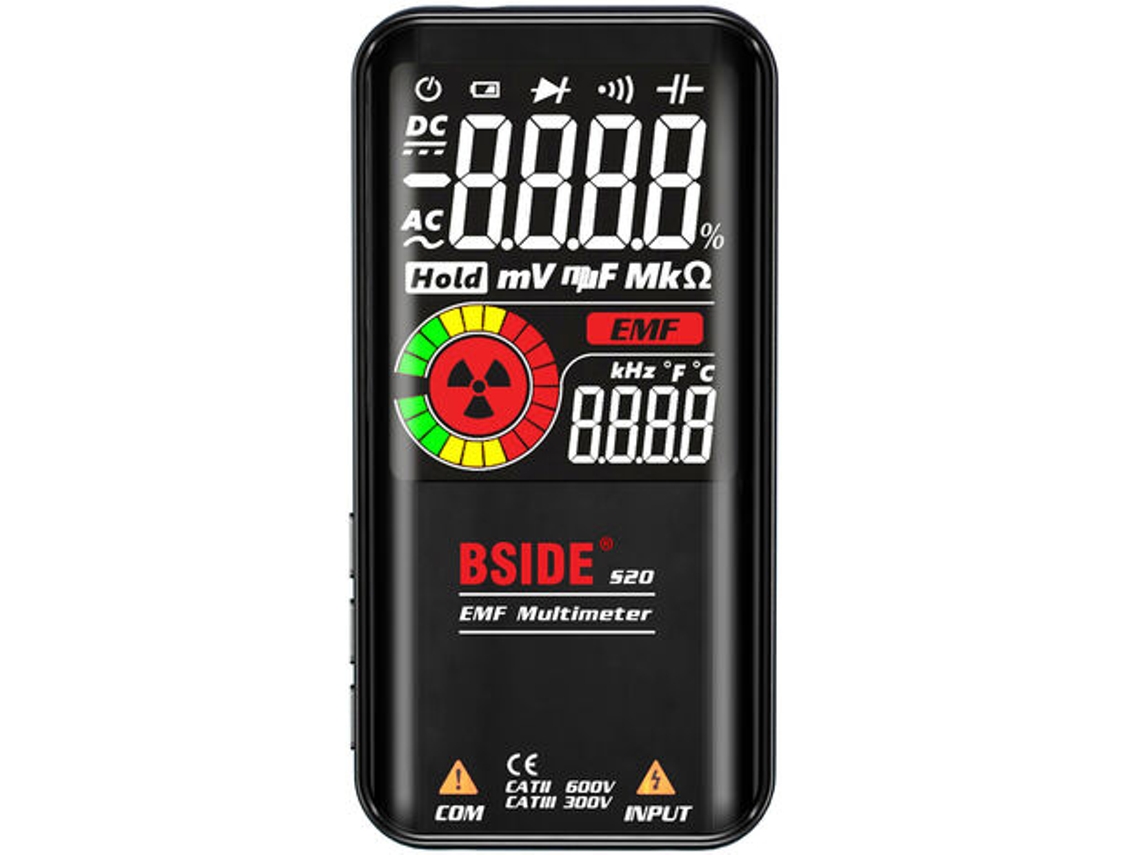 Multímetro inteligente recargable, comprobador digital automático de 9999 cuentas para voltaje CA/CC, resistencia, capacitancia, frecuencia, diodo, CO