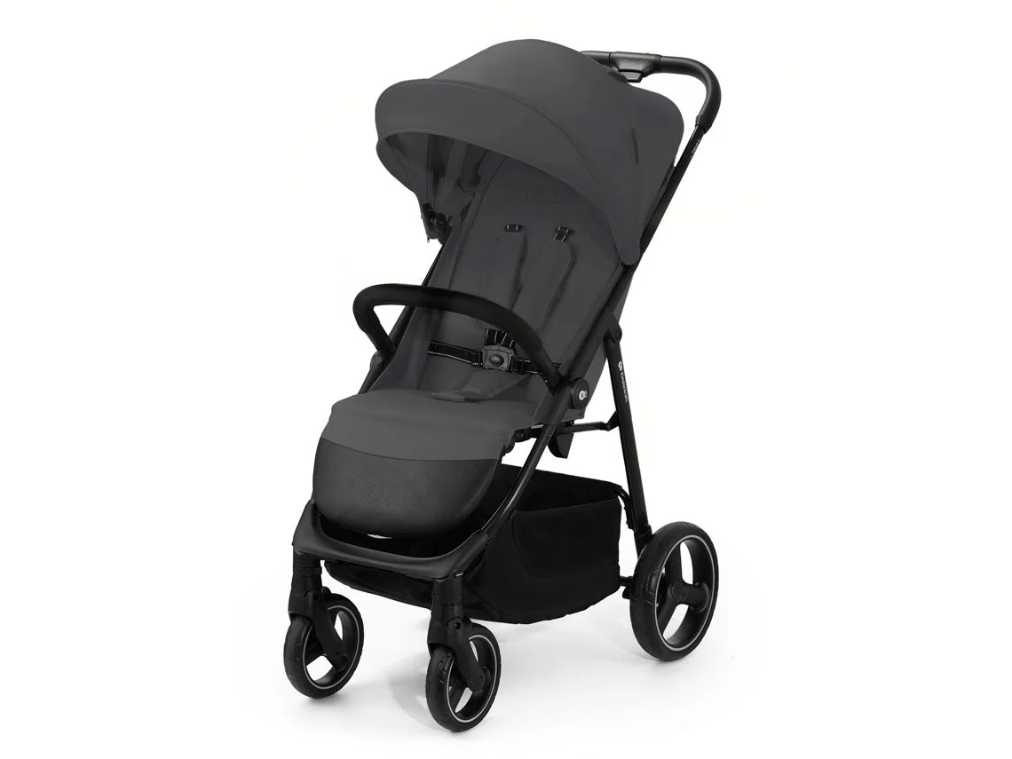 Carrito De Paseo Kinderkraft TRIG 3 ligero hasta 25 kg, reclinación total y arnés de 5 puntos con CLICK&FOLD Gris