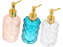 Conjunto De 3 Frascos De Vidro Transparente Com Bomba Dosadora Para Loção Ou Xampu.