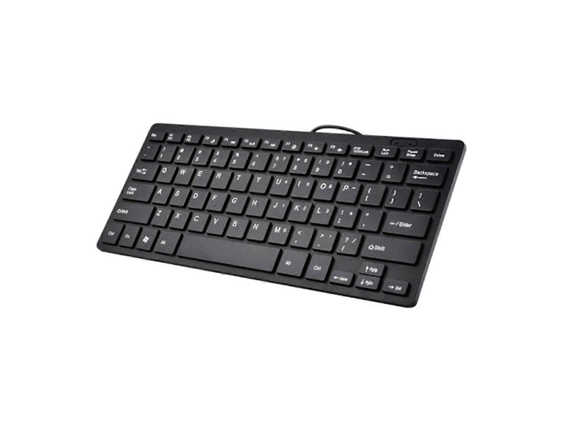 Teclado compacto con cable USB ultrafino negro Everley891