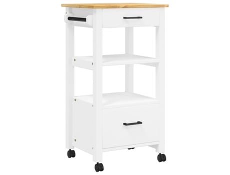 Carrito De Cocina VIDAXL Blanco Madera (48x40x90 cm)