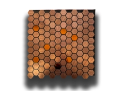 Principal! Azulejo Autoadesivo Em Alumínio Serigrafado Real Com Inserções De Aço 30x30cm (espessura 3mm) Cor Bronze
