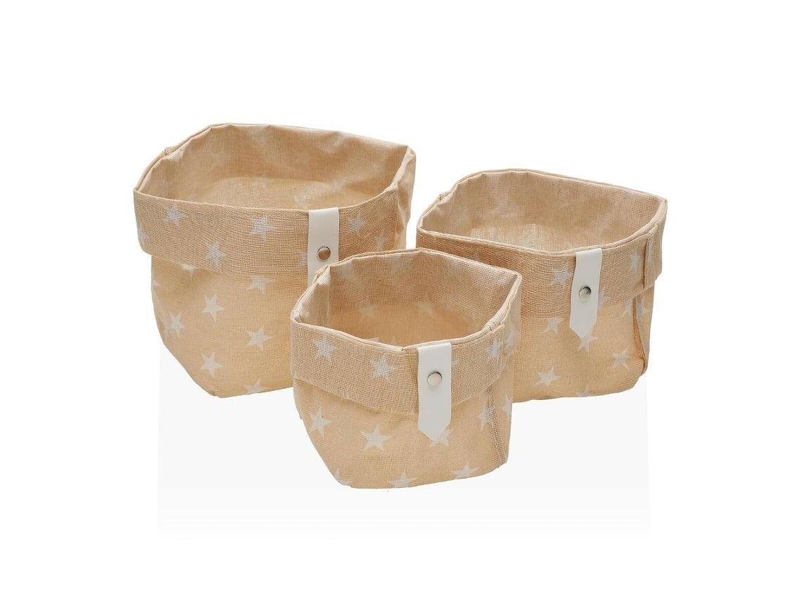 Set de Cajas Organizadoras Apilables Versa Stars Poliéster Textil Fusion 3 Piezas