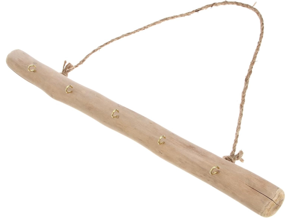 Unidad Almacenamiento Pared Cuerda Madera Fácil Instalación Organizador Joyas Simple Creativo Decoración Hogar