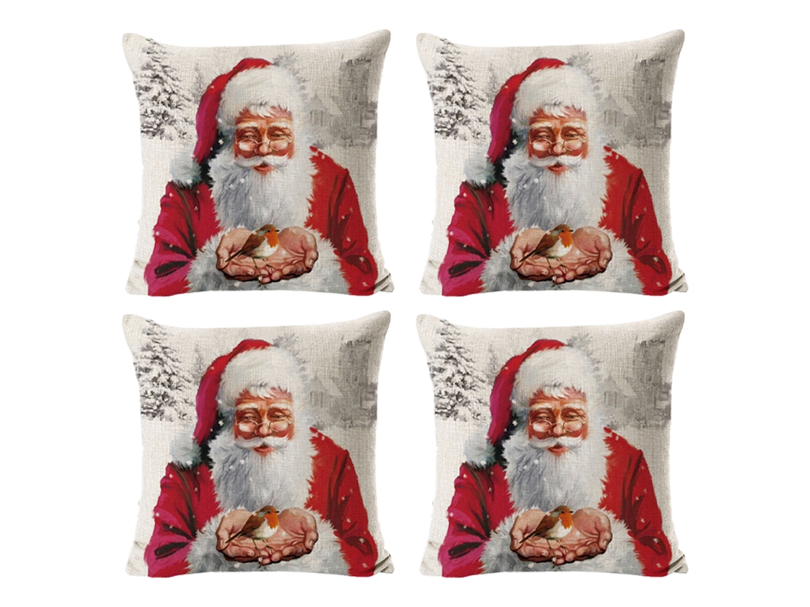 4 fundas de cojines navideños de lino, árbol de Navidad, muñeco de nieve, decoración navideña TRUYUETY