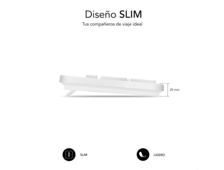 Teclado SUBBLIM Business Slim Silencioso/ Blanco