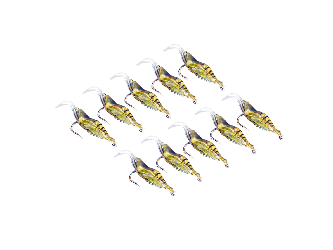 2026rebe-10pcs Señuelo Camarón Suave Simulación Anzuelo Cebo Pesca Bass Lures De Camarón