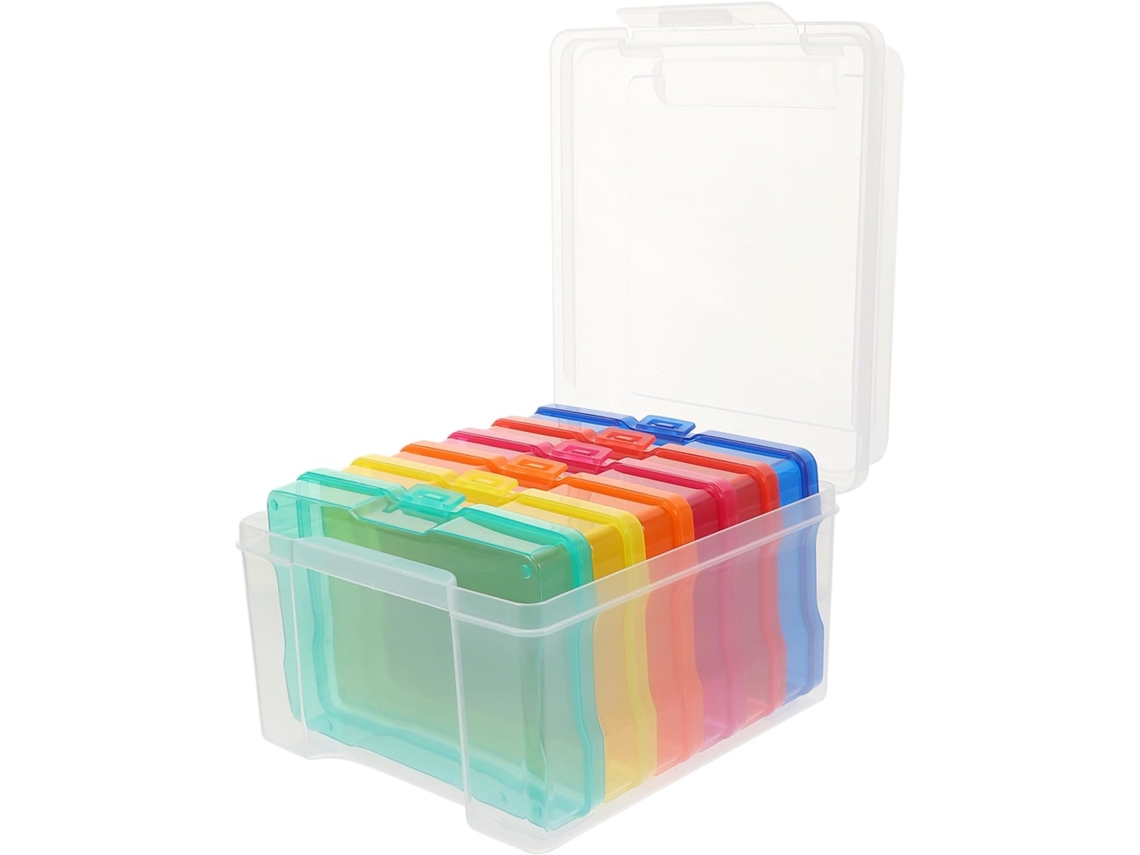 Caja De Almacenamiento De Fotos Multifuncional Para Fotos Y Tarjetas, Organizador Compacto Para Oficina Y