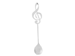 Cuchara de Postre de Acero Inoxidable - Notas Musicales (Plata) RNEMITERY