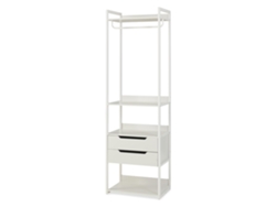 Perchero de pie Jässaatka con 1 barra para colgar, 2 cajones y 4 estantes, acero, 200x61x40 cm, gris, [EN.CASA]