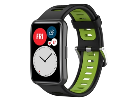 Correa de reloj inteligente para Huawei Watch Fit nueva correa de silicona de dos colores (negro + verde)