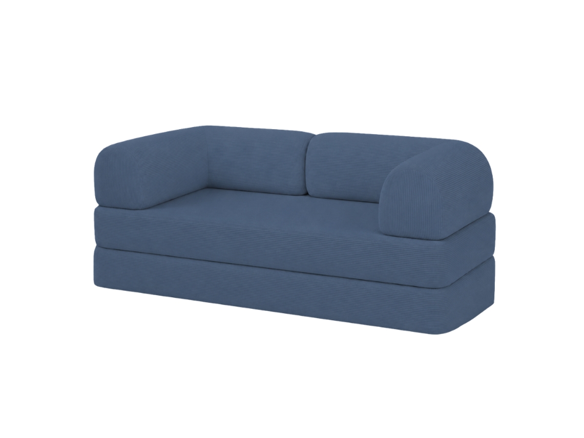 Sofá Cama Modular 2 Plazas De Pana Bananair 90x180 Cm Azul