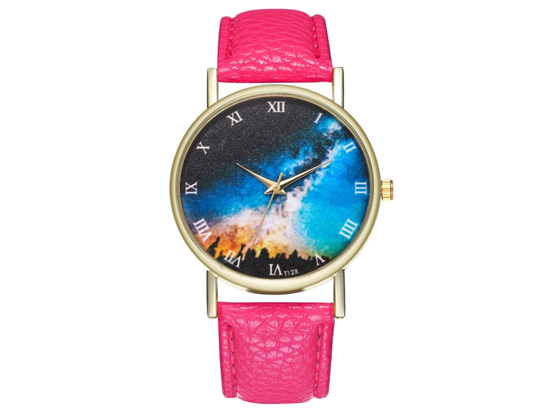Reloj Star Lady Star Para Hombre Y Mujer, Moderno, Juvenil, Cuarzo T123-a, Rojo Y Rosa.