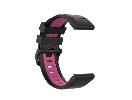 Correa De Reloj Inteligente Para Garmin Fenix 7S 20 Mm Correa De Reloj De Silicona Bicolor Negro Magenta VENISYMLIS