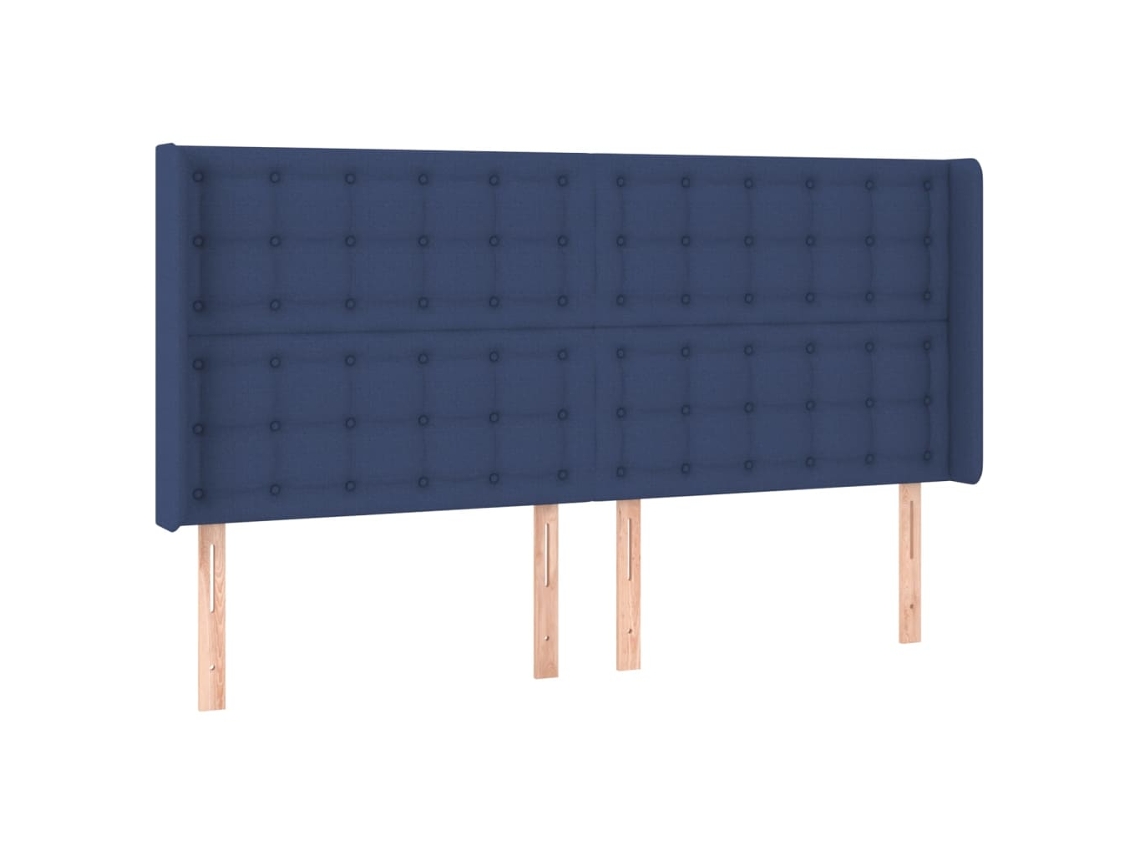 Maison Exclusive - Cabecero Con Orejas De Tela Azul 203x16x118/128 Cm