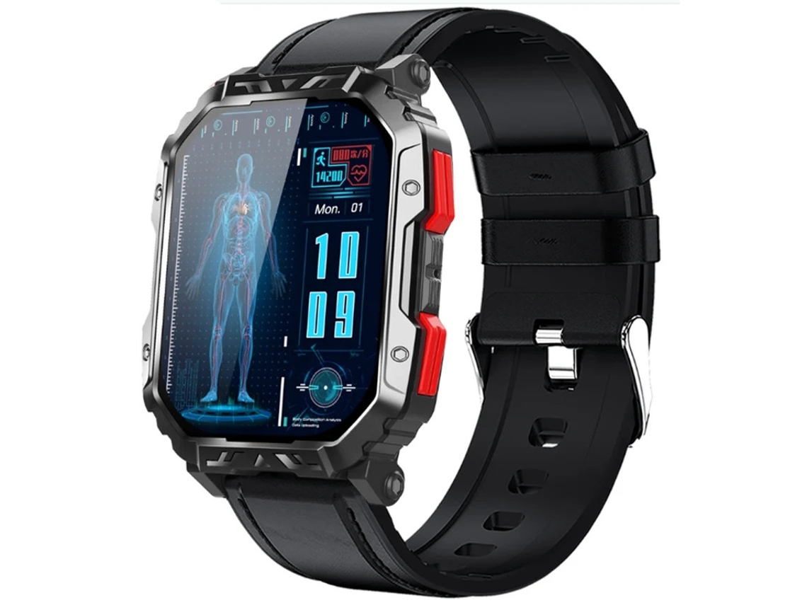 Reloj inteligente con Bluetooth, llamadas, triple protección, diseño impermeable para exteriores, monitorización de frecuencia cardíaca de Yizhood