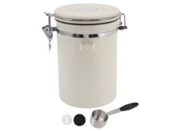 Recipiente hermético para café de acero inoxidable 304 con válvula y cuchara para café molido, té y alimentos, grande, 1,8 l.