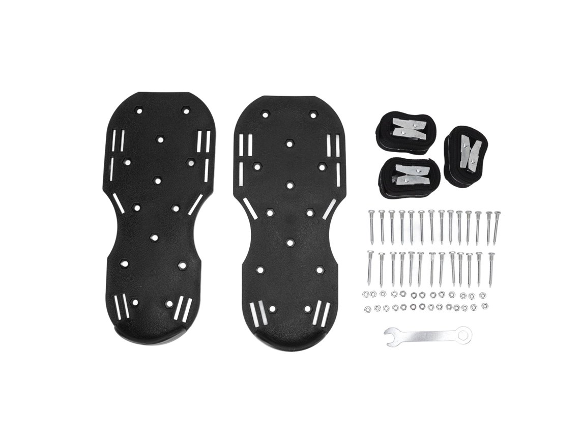 Zapatos aireadores de césped con puentes metálicos para jardinería, color negro