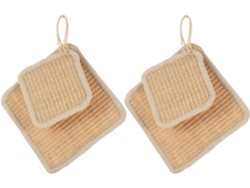 Salvamanteles De Sisal Natural Japonés 4 Piezas 13 Cm Y 20 Cm Resistentes Al Calor Para Platos