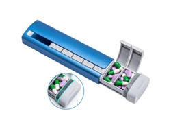 Organizador de pastillas semanal CHRUI de 7 días, aluminio, doble protección, libre de BPA (azul)